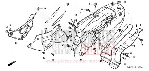 SEAT COWL/SIDE COVER XL1000V5 de 2005